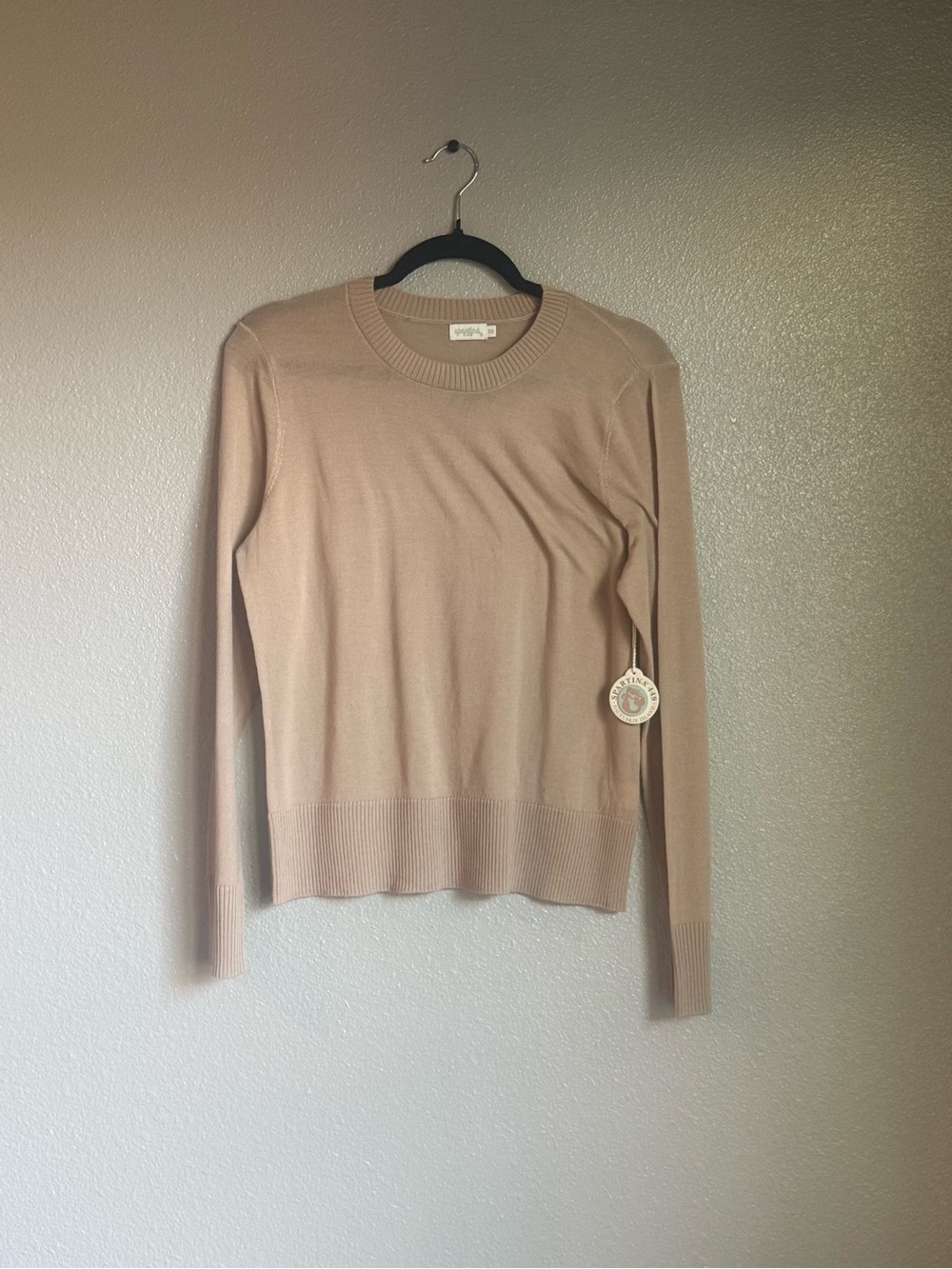 Spartina 449 Crewneck Sweater in Light Beige - Women’s XS NWT